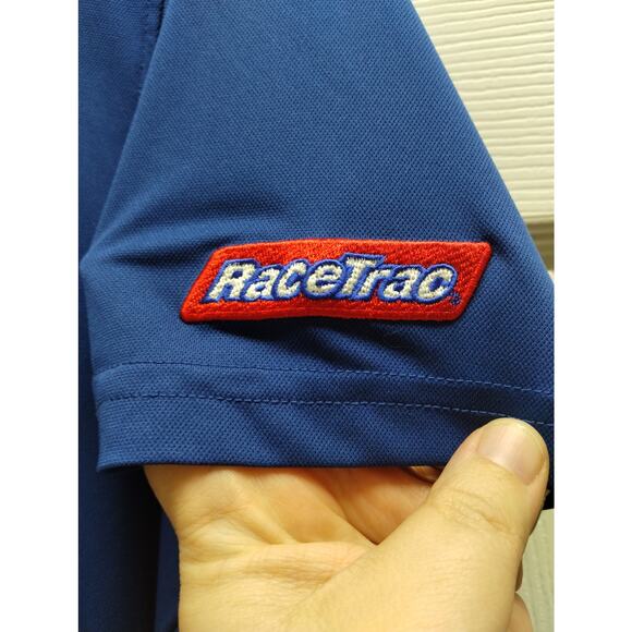 RaceTrac Women's Size Medium Hydrovent Gas Station Employee Blue Polo Shirt - Picture 2 of 6